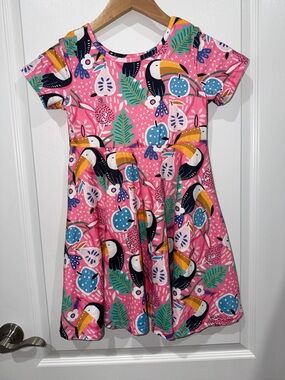 Ruffle Girls' Pink Toucan Print Twirl Dress size 8